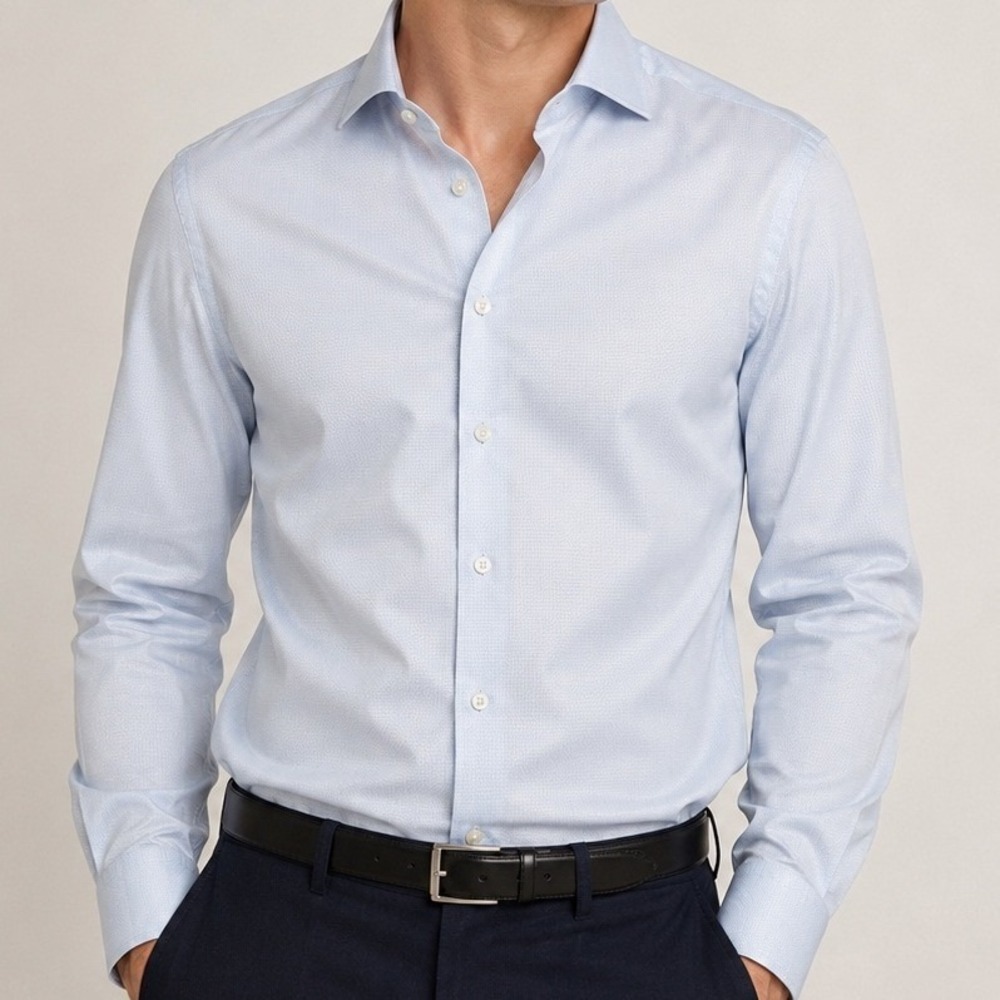 Denim & Flower Ricky Singh Light Blue Long Sleeve Shirt Office Academia Preppy S